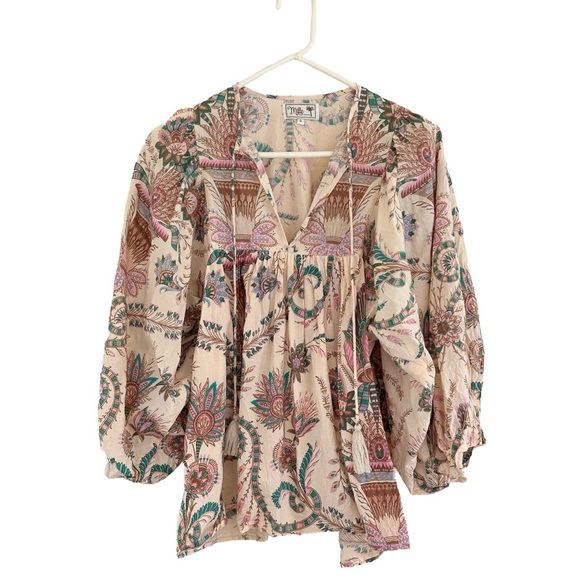MILLE charlie top in Versailles print | block print | boho - Picture 2 of 7